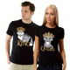 Изображение Футболки парные King Queen, кот и кошка в коронах