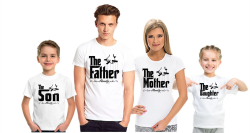 Футболки для семьи на четверых The son, the father, the mather, the daughter