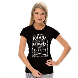 Футболка женская черная Avada Kedavra Bitch, Гарри Поттер, размер XL