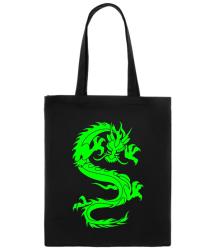 Сумка шоппер Зеленый дракон, зеленая флюра