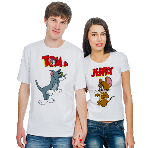 Изображение Парные футболки для двоих Том и Джерри