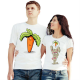 Изображение Футболки парные для двоих влюбленных Заяц и морковка