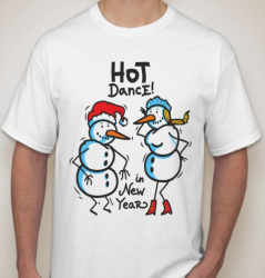 Футболка мужская Hot dance, снеговики