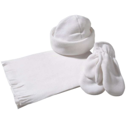Комплект Unit Fleecy: шарф, шапка, варежки, белый