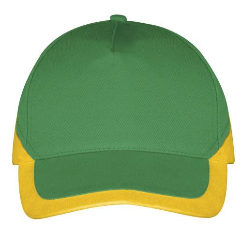 Изображение Бейсболка BOOSTER, ярко-зеленая с желтым