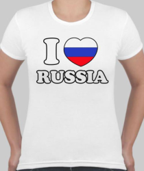 Футболка женская I love Russia
