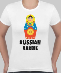 Футболка женская с матрешкой, Russian barbie