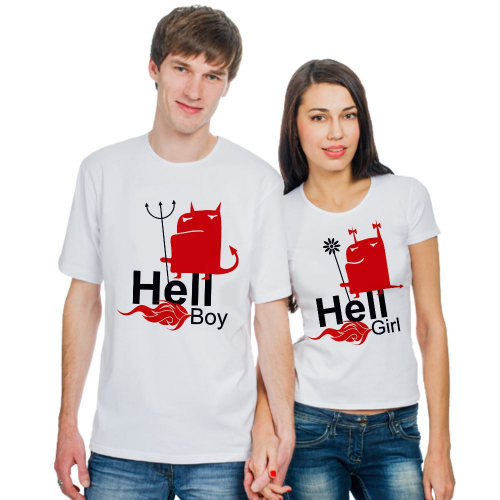 Изображение Футболки парные для двоих Hell boy, hell girl
