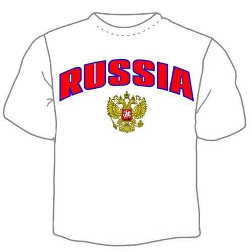 Изображение Футболка мужская Russia с гербом России
