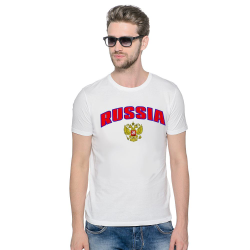 Футболка мужская Russia с гербом России