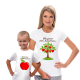 Изображение Футболки для мамы и сына Яблоко от яблони