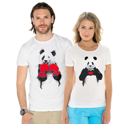 Изображение Парные футболки для двоих влюбленных Панды