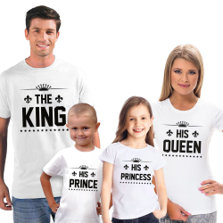Футболки для семьи на четверых Король, королева, принц, принцесса