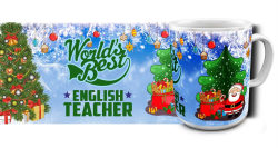 Кружка новогодняя World's best english teacher