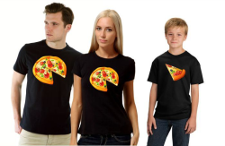 Футболки для семьи Пицца и кусочек пиццы