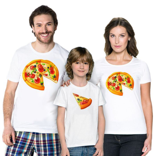 Изображение Футболки для семьи Пицца и кусочек пиццы