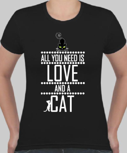 Изображение Футболка женская All you need is Love and a cat