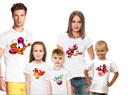 футболки с пчелками для семьи на 5 человек
