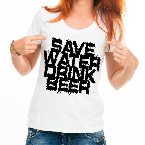 Изображение Футболка женская Save water drink beer