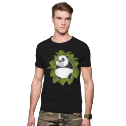 Футболка мужская Панда в листьях угрюмый