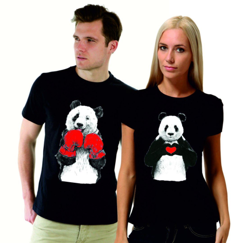 Изображение Парные футболки для двоих влюбленных Панды