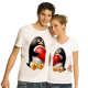 Изображение Футболки парные для двоих влюбленных Пингвины