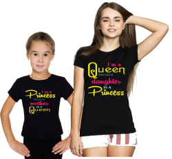 Футболки для мамы и дочки Queen, Princess