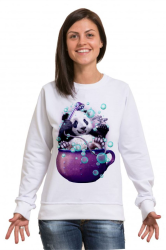 Толстовка (свитшот) женская Панда в ванне