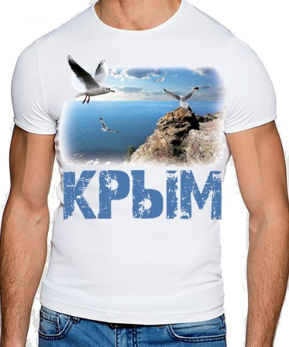 Изображение Футболка мужская Крым, море чайки