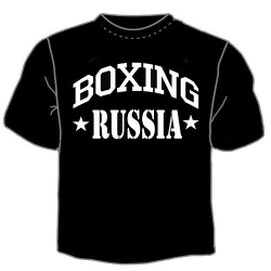 Футболка мужская черная Бокс России