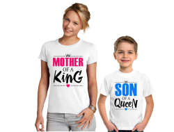 Футболки для мамы и сына Mother of the king, son of a queen