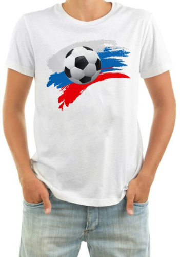 Изображение Футболка мужская Мяч на фоне флага