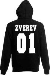 Толстовка с капюшоном ZVEREV 01 с фамилией и номером на заказ