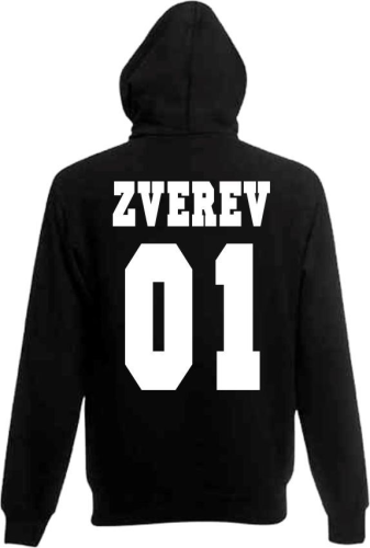 Изображение Толстовка с капюшоном ZVEREV 01 с фамилией и номером на заказ