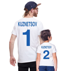футболки для папы и сына с фамилией и номером