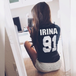 Футболка женская IRINA 91 (любое имя и номер)