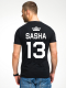 Изображение Мужская футболка Саша 13, с короной (имя и номер любые)