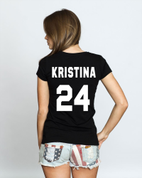 Футболка женская Kristina 24 (любое имя и номер)