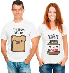 Парные футболки для двоих i'm your bread/ you're my nutella