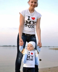 Парные футболки для мамы и сына I love my son, I love my mom