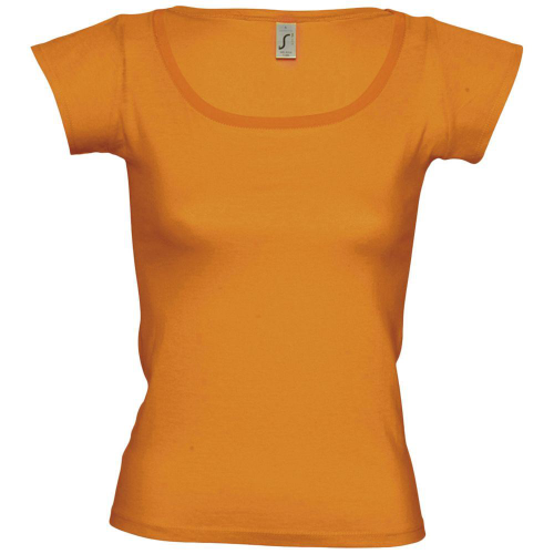 Изображение Футболка женская MELROSE 150 с глубоким вырезом, оранжевая