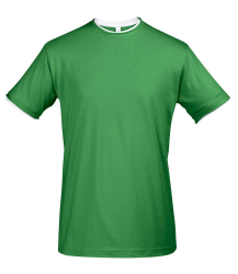 Футболка мужская с контрастной отделкой Madison ярко-зеленый/белый