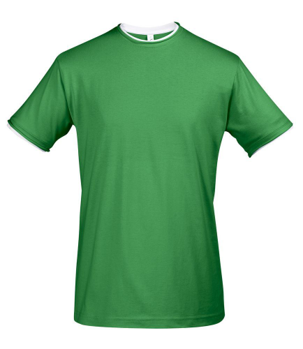 Изображение Футболка мужская с контрастной отделкой Madison ярко-зеленый/белый