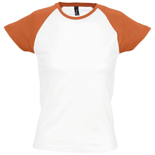 Изображение Футболка женская MILKY 150, белая с оранжевым