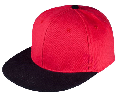 Изображение Бейсболка Unit Heat с прямым козырьком, двухцветная, красная с черным