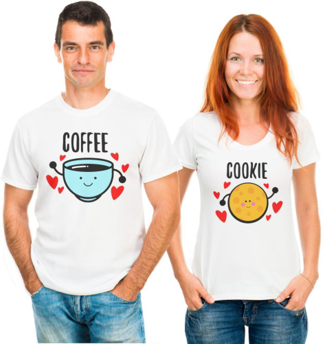 Изображение Парные футболки для двоих Coffee, Cookie