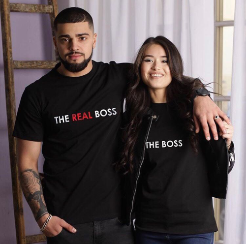 Изображение Парные футболки The real boss и the boss