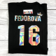 Изображение Футболка женская Fedorova 16, корона над буквой, радужное серебро