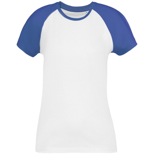 Изображение Футболка женская T-bolka Bicolor Lady, белая с синим