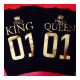 Изображение Парные футболки King Queen 01 с инициалами, глянцевое золото